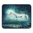 thumbnail image 1 of Green Fantasy White Unicorn in Dark Forest Blue Horse Fairytale Princess Mousepad Mouse Pad Mouse Mat 9x10 inch, 1 of 3