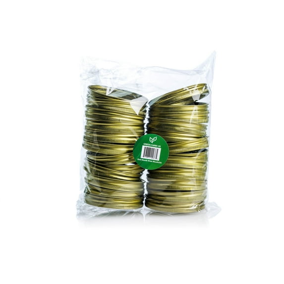 Green Farm US Gold Canning Bands, Regular Mouth, 6g – 24-Count Rings Fit Ball, Kerr, Mason Jars – Rust-Resistant, Airtight Seal