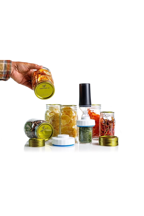 Handheld Vacuum Sealer for Vacuum Sealers, Gold with Rechargeable Pump, Lids, and Seal Cups