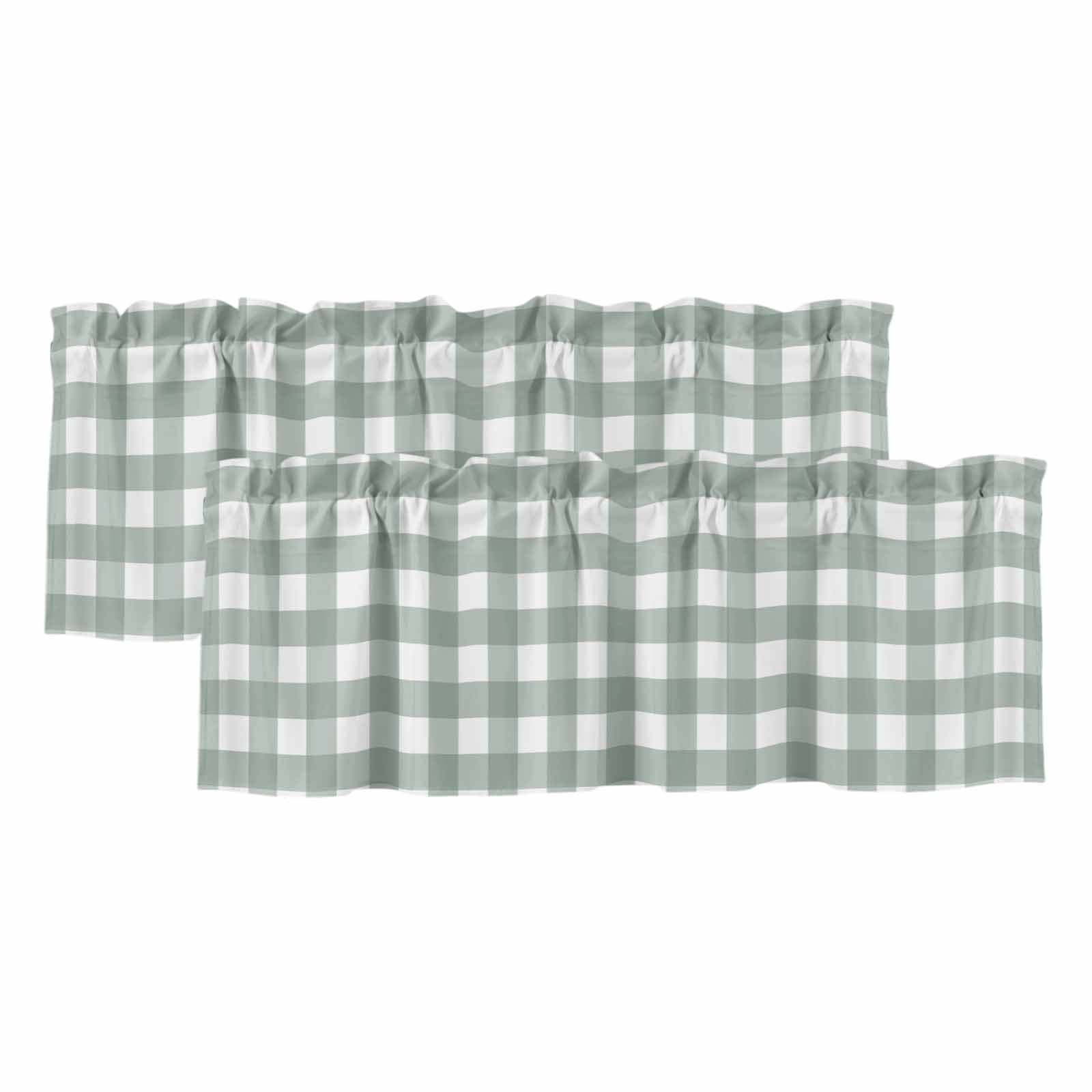 Green Farmhouse Valances for Windows, Decorative Rod Pocket Window ...