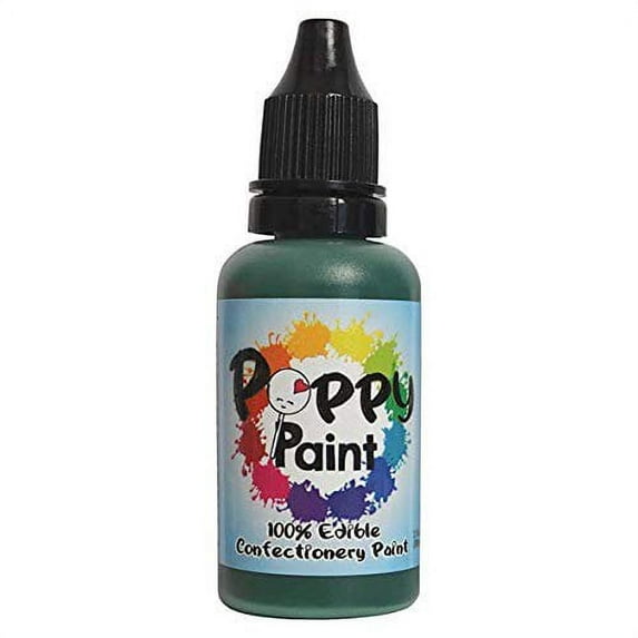 Green Fast Drying Edible Poppy Paint for Cake Pops, Cookies, Chocolates - 30ml
