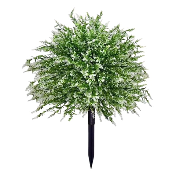 Green Faux Lavender Topiary Stake, Cosmug Artificial Outdoor Shrub, Natural and Low Maintenance, for Patio, Balcony, Planter and Window Box