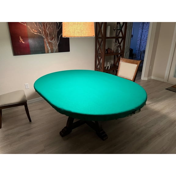 Green Felt Poker table cover fits oval / round table with leaf insert - 42 * 78 - made to order by Playezze - Custom MADE IN AMERICA- FREE SHIP