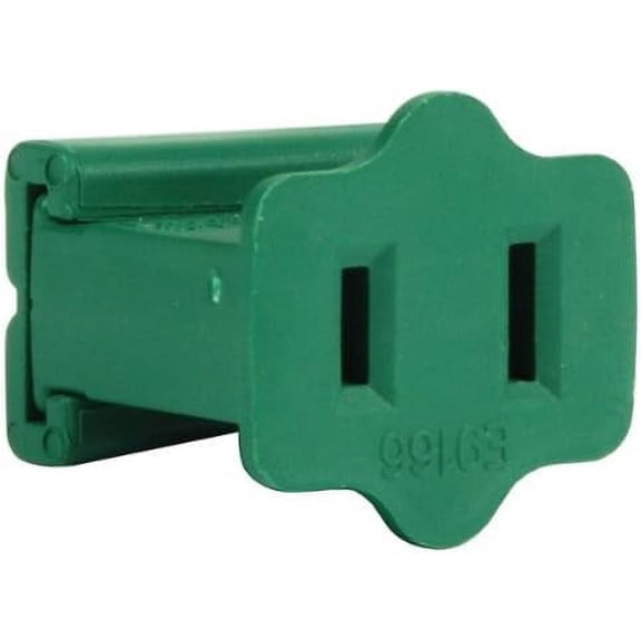 Green - Female Replacement Plug for Christmas Lights - SPT-2 Rated - 12 Pack