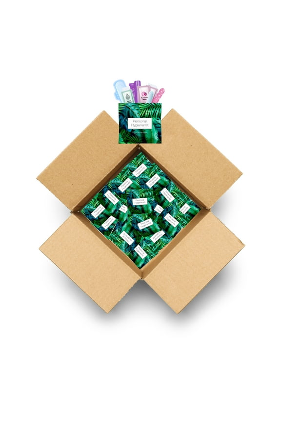 Green Fern Style Menstrual Kit All-in-One 50 Pack | Convenience on The Go | Period Kit Pack for Travelling, Tweens & Teenagers or just When Youre Out | Individually Wrapped Feminine Hygiene Product