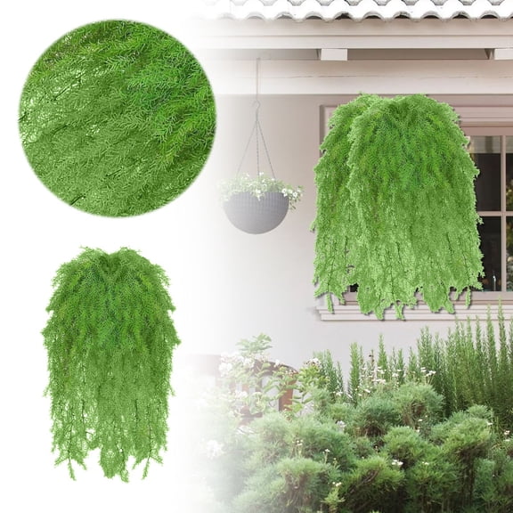 Green Fern Vine Hanging Persian Needle Leaf for Wall Indoor Outdoor Home Garden