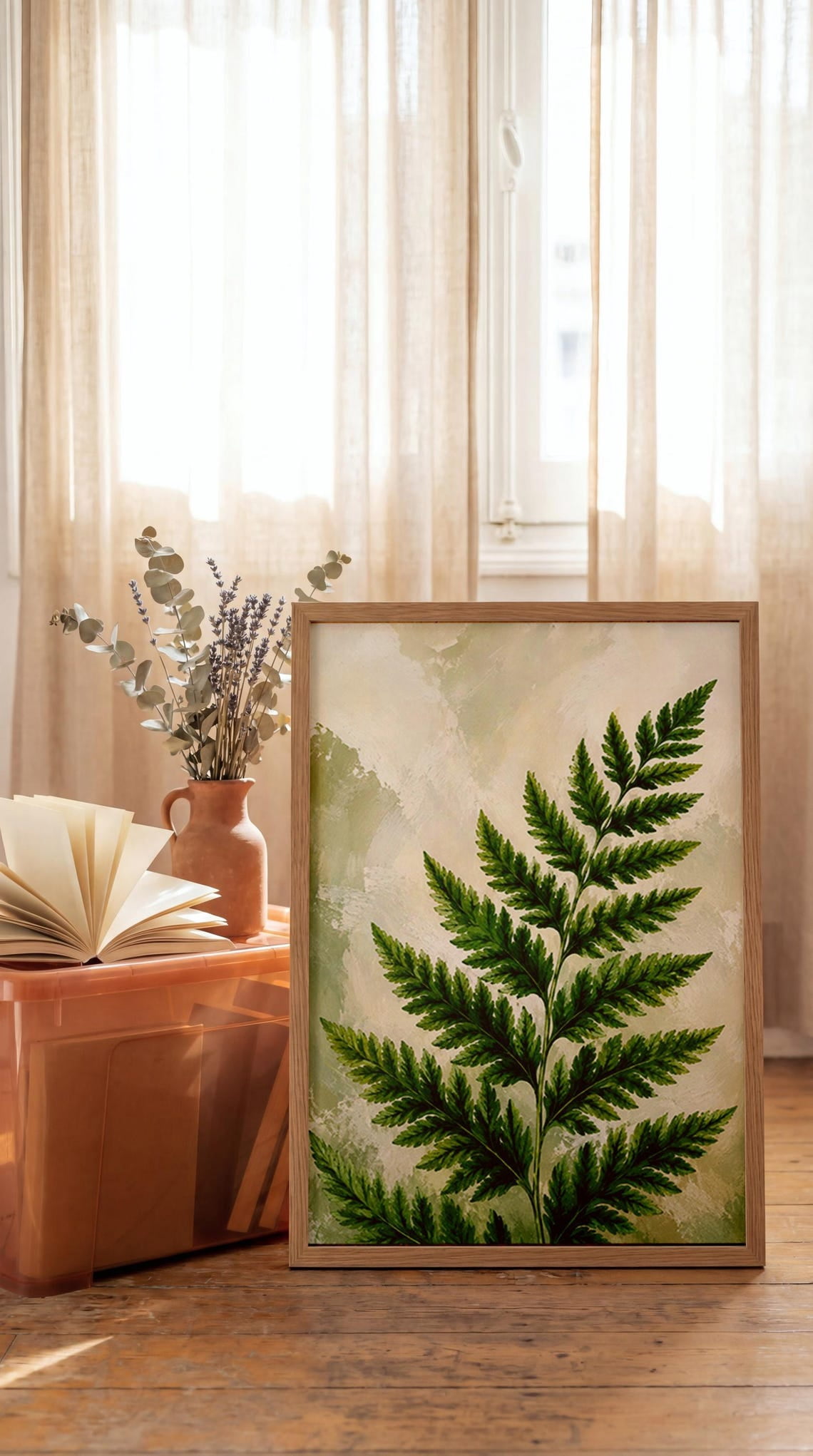 Green Fern Wall Art Print, Vintage Inspired Earthy Botanical Decor ...