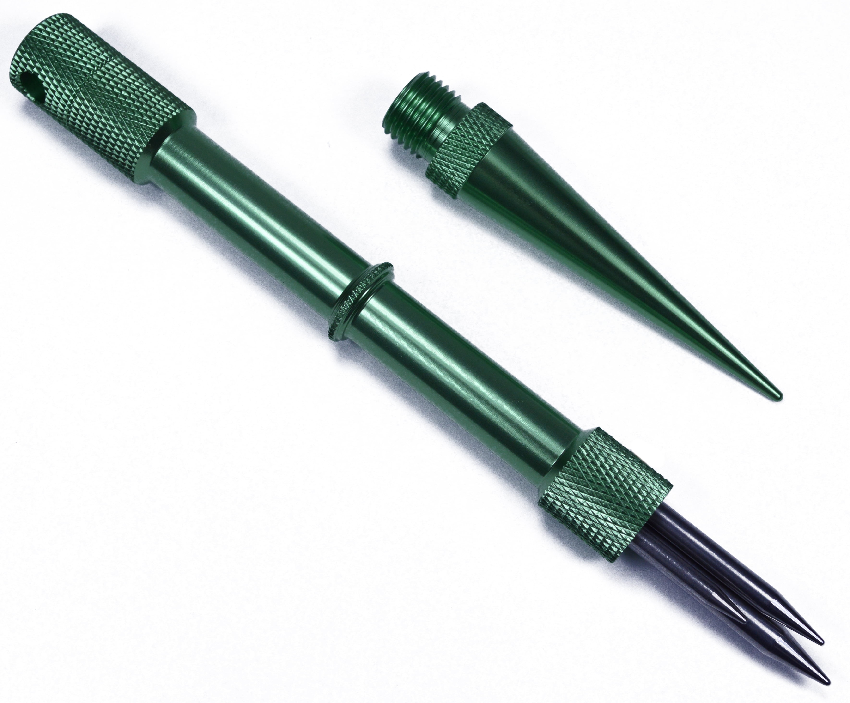 Green Fid-Loaded Marlin Spike Tightening Tool for Paracord and Leather Work - Comes with 3 Fids Inside