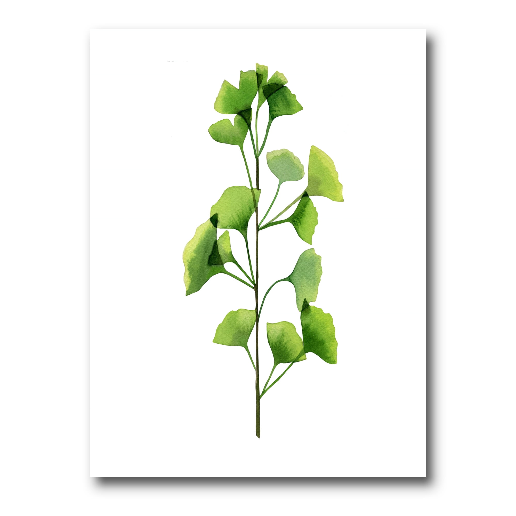 Green Field Plant Foliage Branch 24 in x 32 in Painting Canvas Art Print, by Designart