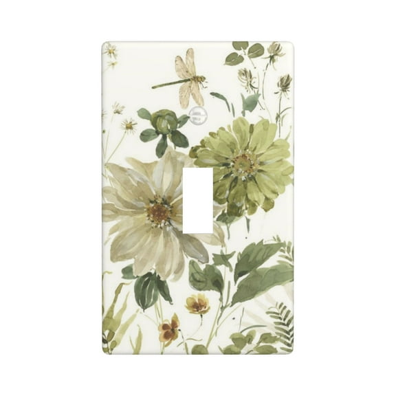 Green Fields Light Switch Cover Plates Single Toggle Wall Plate, Decorative 1-Gang Christmas Decor Lightswitch Cover