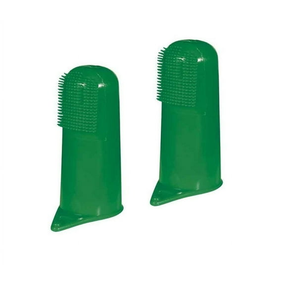Green Finger Toothbrushes for Dogs and Cats Pet Oral & Dental Care - Bulk Too (2 Toothbrushes)