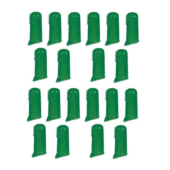 Green Finger Toothbrushes for Dogs and Cats Pet Oral & Dental Care - Bulk Too (20 Toothbrushes)