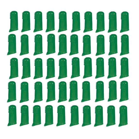 Green Finger Toothbrushes for Dogs and Cats Pet Oral & Dental Care - Bulk Too (50 Toothbrushes)