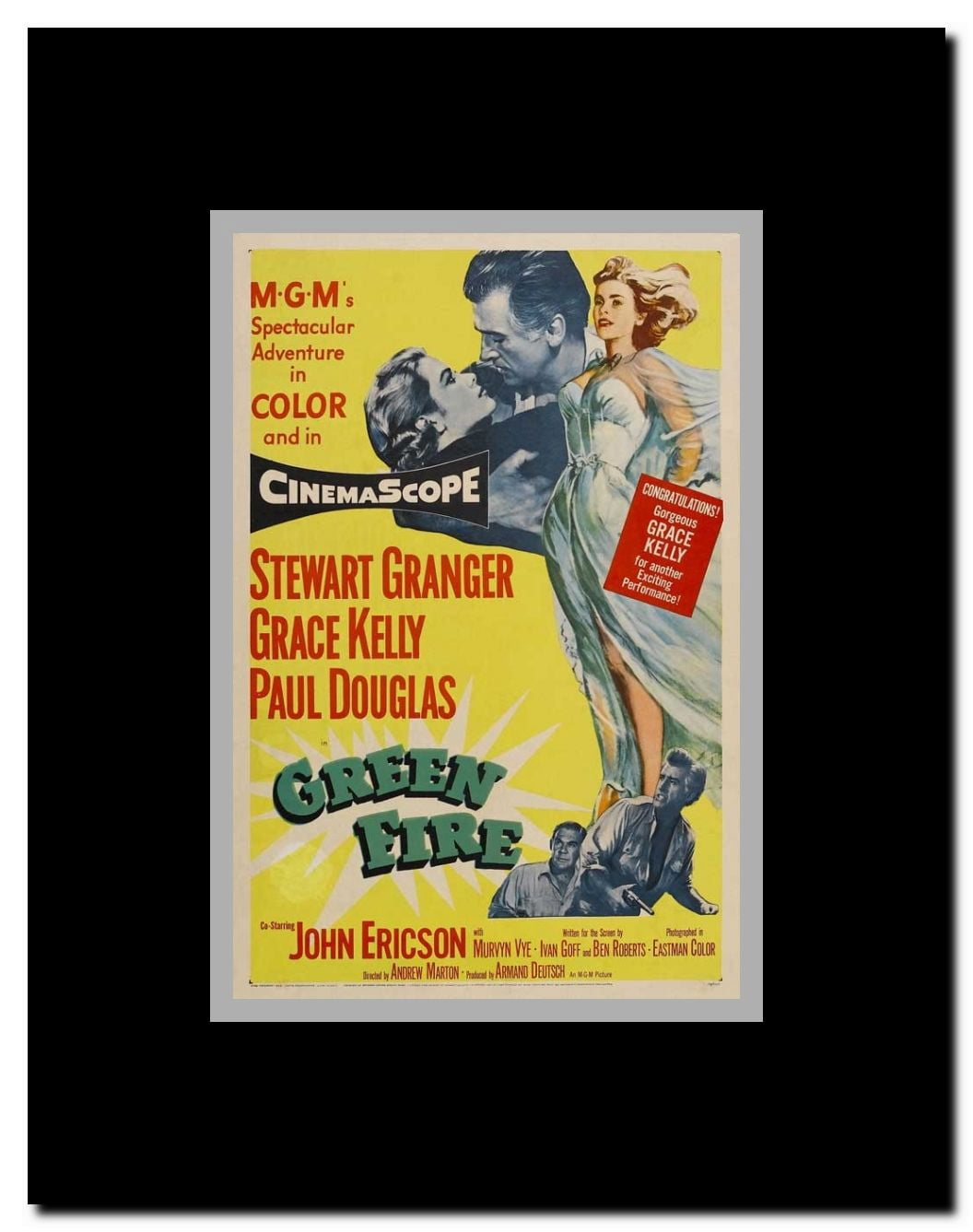 Green Fire Framed Movie Poster