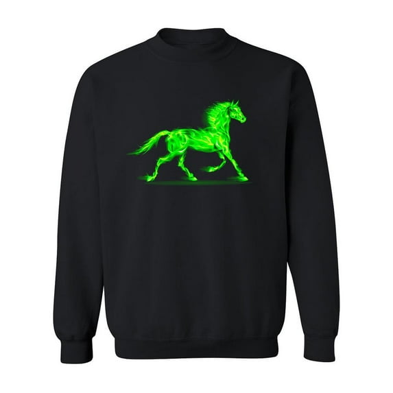 Green Fire Horse Sweatshirt Men -Image by Shutterstock, Male XX-Large