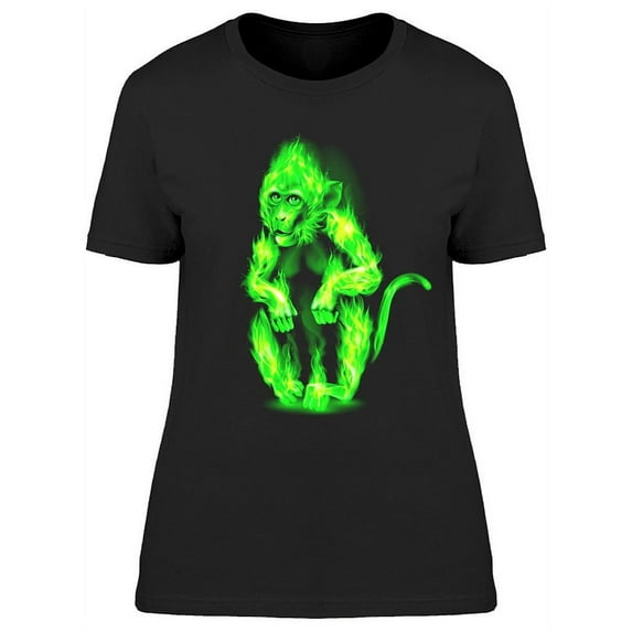 Green Fire Monkey T-Shirt Women -Image by Shutterstock, Female XX-Large