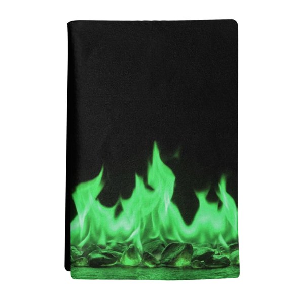 Green Flames Kitchen Towels Set of 1, Neon Style Black Background Absorbent Dish Cloths 18 x 28 Inch Hand Towels for Kitchen, Quick-Dry Tea Towels for Cooking, Baking & Home Decor