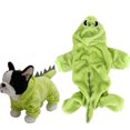 thumbnail image 1 of Green Fleece Four-Legged Costume for Pets, Warm Dog & Cat Clothes Cozy Winter Dino Outfit Bienvenido, 1 of 8