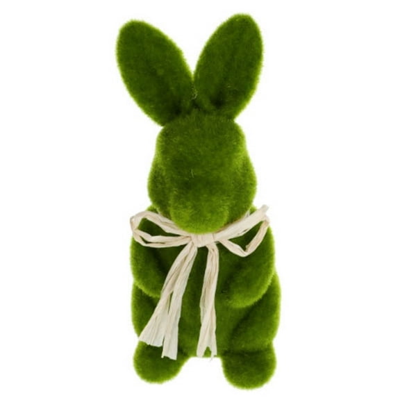 Green Flocked Standing Bunny
