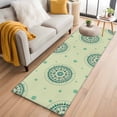 thumbnail image 1 of Green Floral 2'x6' Runner Rugs for Hallway Kitchen Bedside Non Slip Washable, round Floral Ethnic Abstract Patterned Entryway Rug Runners with Rubber Backing, Long Carpet Runner for Laundry Room, 1 of 8