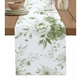 thumbnail image 1 of Green Floral Art Table Runner Cotton Linen 48 Inch Holiday Dresser Scarves, Watercolor Botanical Spring Flowers Tablerunner for Kitchen Coffee Dining Bedroom Living Room Dinner Scarf Décor 13''x48'', 1 of 9