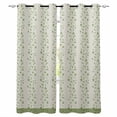 thumbnail image 1 of Green Floral Blackout Curtains for Bedroom/Living Room, Spring Flowers Thermal Insulated Kitchen Drapes with Grommets, Light Blocking Window Treatment, 2 Panels 42" x 84", 1 of 7