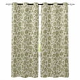 thumbnail image 1 of Green Floral Blackout Curtains for Bedroom/Living Room, Thermal Insulated Kitchen Curtains, Vintage Rustic Botanical Spring Grommet Darkening Window Treatment Drapes 42"x63"x2, 1 of 8