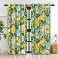 thumbnail image 1 of Green Floral Blackout Curtains For Bedroom Vintage Flowers Room Darkening Curtains For Living Room Boho Thermal Insulated Curtains Grommet Window Drapes 53"W x 84"L (Pack of 2), 1 of 6