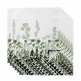 thumbnail image 1 of Green Floral Cloth Napkins, Spring Flowers Herb Silhouette Farmhouse Washable and Reusable Dinner Napkins Set of 6, Table Napkin for Kitchen Party Birthday Wedding Hotel Housewarming 20"x20", 1 of 8