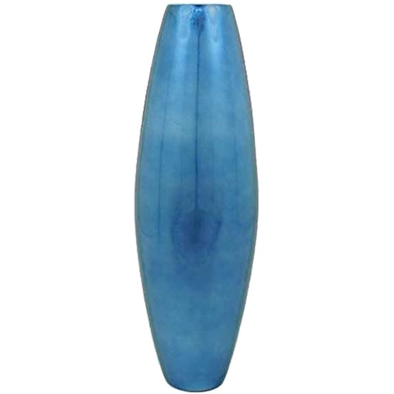 Green Floral Crafts 27-inch Natural Bamboo Cylinder Floor Vase Wooden for Dried Flowers Branches Perfect Spa Office Dining Living Room Entry Way Home Decoration, Lacquer Blue