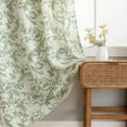 thumbnail image 1 of Green Floral Curtains for Living Room 84 Inches Long French Country Green Peony Print on Beige Linen Curtains Light Filtering Cottage Window Treatment Farmhouse Drapes,Pack-2,50" W X 84" L, 1 of 7