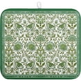 thumbnail image 1 of Green Floral Dish Drying Mat for Kitchen Counter 16x18 Inch Spring Summer Flowers Drying Mats Microfiber Absorbent Dish Drainer Pad Reusable Washable Dish Draining Mat for Coffee Bar Sink, 1 of 7