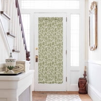 Green Floral Door Curtains for Door Window, French Sidelight Front Back Door Curtains With Tieback, Vintage Rustic Botanical Spring Kitchen Rod Pocket Drapes Panel, 25"x72"