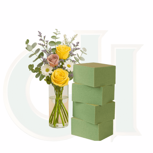 Green Floral Foam Blocks for Flower Arrangements Craft Bases 4 Count