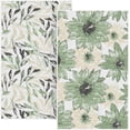 thumbnail image 1 of Green Floral Leaves Boho Kitchen Towels Tea Towels, 18x30 Inch Oversize Quick Dry Microfiber Cloth Dish Towels for Kitchen Drying Set of 2, 1 of 6