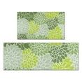 thumbnail image 1 of Green Floral and Petal Pattern Kitchen Rugs Sets Of 2,Anti Fatigue Kitchen Mat Rugs Non Slip Washable,Decorative Kitchen Floor Mats for Kitchen,Sink,Laundry,17"x30"+17"x47", 1 of 7