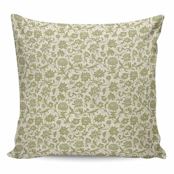 Green Floral Pillow Covers 20x20 Inch Decorative Throw Pillow Cover, Vintage Rustic Botanical Spring Sofa Pillowcases Accent Cushion Case Home Decor Bedroom Living Room
