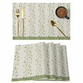 thumbnail image 1 of Green Floral Placemats Set of 4, Spring Flowers Placemats for Dining Table, Place Mats for Kitchen Tabletop, Waterproof Wipeable Dining Table Mats Set, 1 of 9