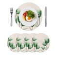 thumbnail image 1 of Green Floral Round 13 Inch Placemats Set of 4, Elegant Tulip Vintage Wildflower Plant HeatResistant Non Slip Place Mats for Dining Table, Wipeable Braided Kitchen Table Mats for Housewarming, 1 of 9