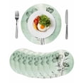 thumbnail image 1 of Green Floral Round 13 Inch Placemats Set of 8, Country Rustic Ombre Painting Art Watercolor HeatResistant Non Slip Place Mats for Dining Table, Wipeable Braided Kitchen Table Mats for Housewarming, 1 of 9