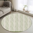 thumbnail image 1 of Green Floral Round Area Rug 4Ft Washable Circle Rugs for Bedroom Dining Room, Spring Flowers Non-Slip Carpet Floor Mats Indoor Outdoor Carpet Runner Aesthetic Home Decor, 1 of 8