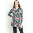 thumbnail image 1 of Green Floral Shawl Collar Maternity Tunic Sweater, 1 of 4