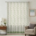 thumbnail image 1 of Green Floral Sheer Curtains 108 Inches Extra Long, Spring Flowers Light Filering Curtains, Privacy Drapes Simi Floor to Veiling Curtain for Living Room Bedroom Large Window Treatment, 1 of 9