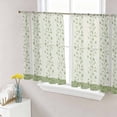 thumbnail image 1 of Green Floral Sheer Curtains 54 Inch Length 2 Panels Set, Spring Flowers Voile Window Treatment Rod Pocket Short Kitchen Curtains Drapes for Bedroom 52"x54"x2, 1 of 7