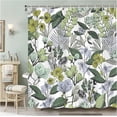 thumbnail image 1 of Green Floral Shower Curtain Boho Flower Leaves Funny Shower Curtains for Bathroom Waterproof Fabric Shower Curtain Set with Hooks Botanical Rustic Spring Bathroom Decor (72x72,Sage Green), 1 of 6