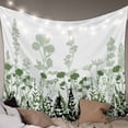 thumbnail image 1 of Green Floral Tapestry for Bedroom Wall Hanging Tapestry, Spring Flowers Herb Silhouette Farmhouse Ceiling Backdrop Tapestries Poster Blanket Wall Decor for Teens Room Living Room Dorm 59" x 79", 1 of 8