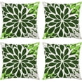 thumbnail image 1 of Green Floral Throw Pillow Covers 18x18 inch Set of 4 Outdoor and Indoor Farmhouse Decorative Linen Pillow Cover - Summer Waterproof Pillow Covers for Patio Garden Living Room Bed Sofa, 1 of 6