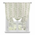 thumbnail image 1 of Green Floral Tie Up Curtains 45 Inches Long, Kitchen Window Curtains Over Sink, Spring Flowers Small Window Curtains Shade Balloon Curtains Valances for Bedroom/Cafe 34"x45", 1 of 8