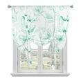 thumbnail image 1 of Green Flower Balloon Curtains 63 Inch Length for Living Room/Bedroom, Watercolor Floral Botanical Line Drawing Print Rod Pocket Privacy Door Curtains Decorative Tie Up Shade for Window 52"x63", 1 of 8