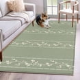 thumbnail image 1 of Green Flower Branch Area Rugs 2.7'x5', Washable Small Throw Rugs for Kitchen Bedroom, Spring Summer Farmhouse Botanical Indoor Outdoor Rug Non-Slip Low Pile Carpet Runner Reversible Floor Mats, 1 of 8